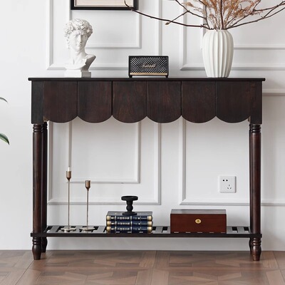 美式复古实木玄关柜茶水柜玄关桌