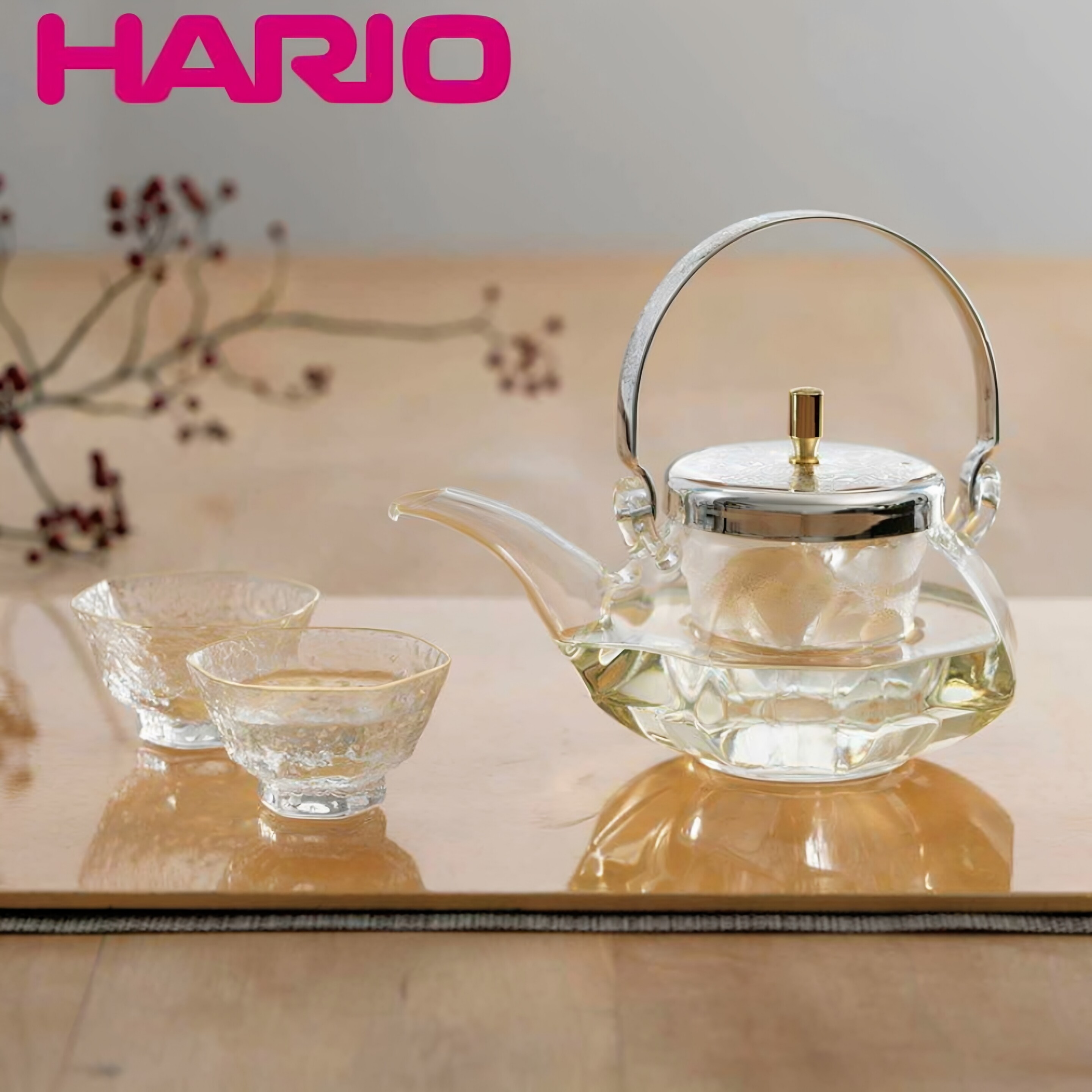 HARIO清酒壶玻璃酒具日本原装正品冰酒壶 地炉利八角冷酒器