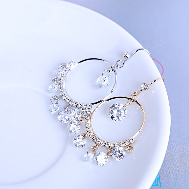 Japan and South Korea fashion Trend temperament Refinement Super Flash zircon Drop Small bell Earrings Earrings Ear clip femalein the Accessories/Fashion Jewelry, Earring , Earring  category - from Buy2taobao.com to provide professional Taobao agent buy service