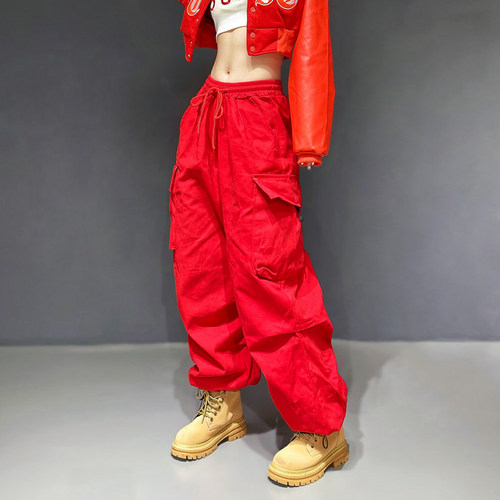 大口袋hiphop街舞工装裤夏季薄款