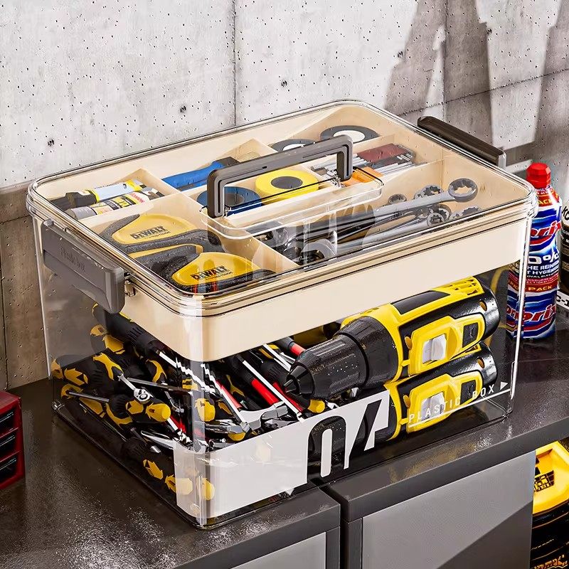 透明五金工具收纳箱手提塑料客厅家用多功能杂物整理箱螺丝零件盒,五金/工具,五金工具箱/五金收纳箱,淘宝优惠券,粉丝福利购,淘宝优惠卷