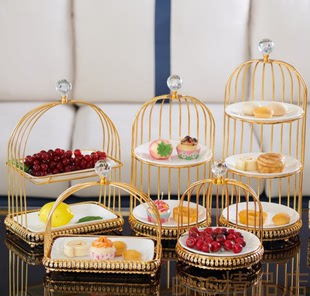 甜品台摆件展示架甜点糕点摆台托盘陶瓷铁艺蛋糕架子下午茶点心架