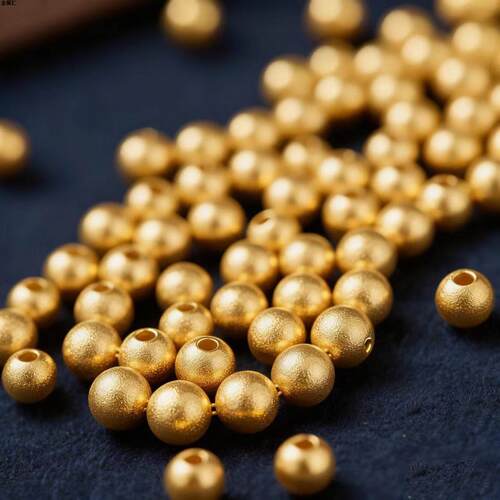 小金珠999足金散珠串古法光面DIY圆珠配件转运珠黄金手链百搭吊坠