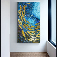 Новый китайский рисунок рыбы на фреске мозаики фона фона стены стена.