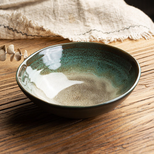 创意北欧孔雀窑变6寸拉面碗菜碗陶瓷餐具沙拉碗汤碗家用面碗复古