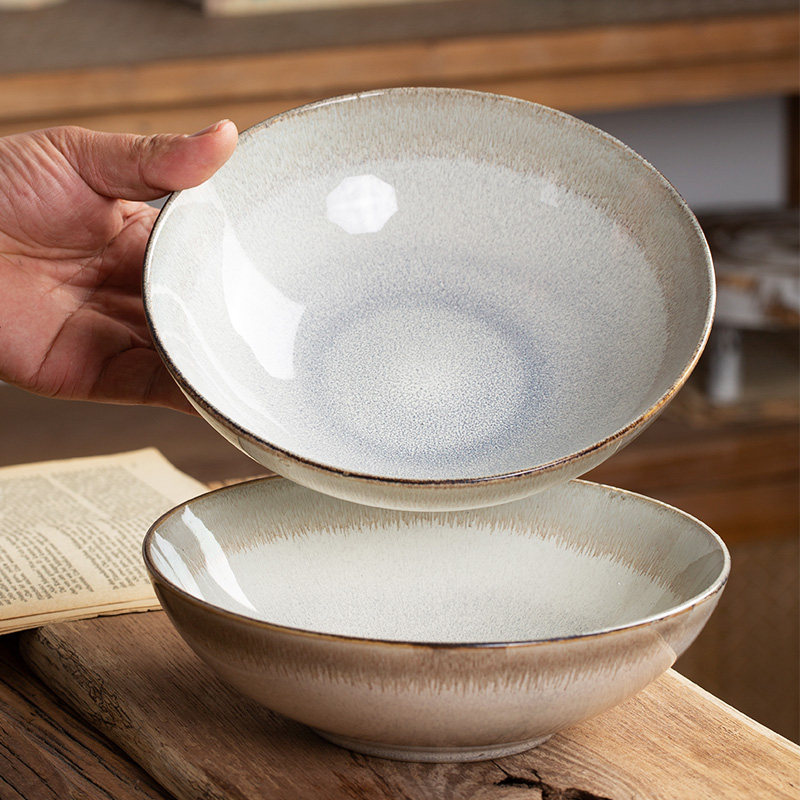 天使之眼渐变黄色陶瓷沙拉碗釉下彩菜碗汤面碗大容量8英寸水果碗,餐饮具,碗,淘宝优惠券,粉丝福利购,淘宝优惠卷