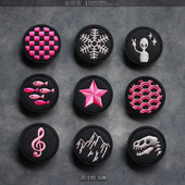 新品 精工小号波普艺术雪花外星人山音乐衣服刺绣花包包贴3M魔术章