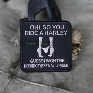 ohi ride you harley刺繡布貼徽章飛行皮衣牛仔飾自粘魔術貼