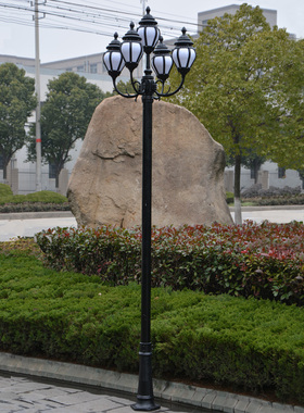 路灯户外灯5头防水照明灯花园别墅庭院灯公园草地草坪灯家用室外