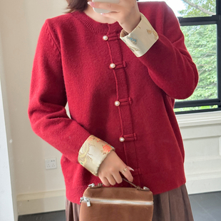 遮肉显瘦上衣 胖m新年战袍国风红色新中式 1.4日新品 小波家2026春季