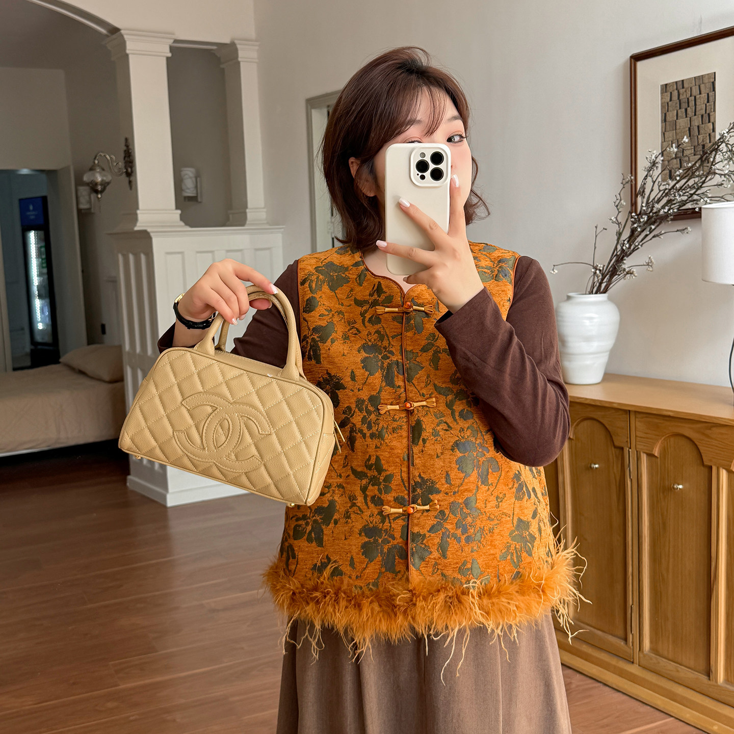 小波家2025冬季胖mm新中式棉马甲气质圆领修身两件套,女装/女士精品,大码套装,淘宝优惠券,粉丝福利购,淘宝优惠卷