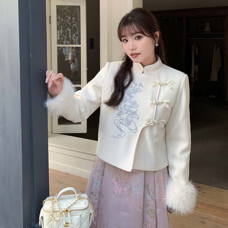 中式盘扣夹棉外套马面裙国风套装