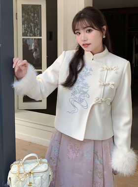 【清仓】小波家2025冬季胖m新中式盘扣夹棉外套马面裙国风两件套