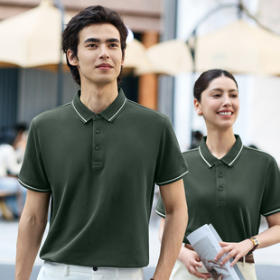 高端Polo衫短袖夏季工作服翻领T恤企业销售店员服务员工服装定制