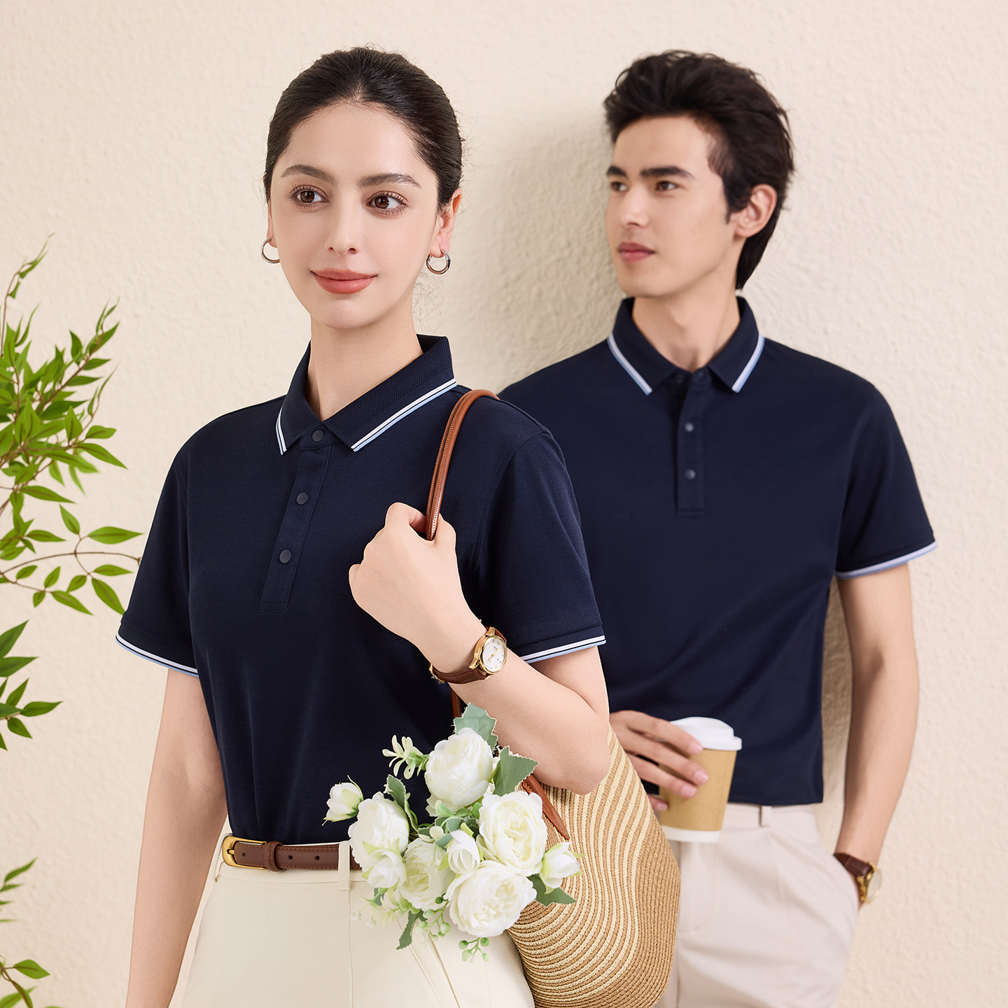 莱赛尔凉感POLO衫短袖翻领工作服定制印logo夏季工衣t恤团建服装