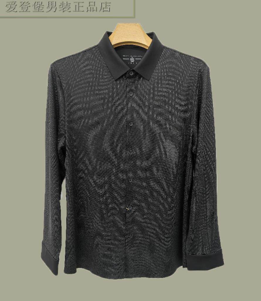 s241074002爱登堡男装正品2024年春季新款商务休闲长袖衬衫