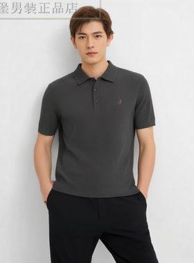 D243031A84爱登堡秋装2024新款秋装新商务基本版短袖针织衫羊毛衫