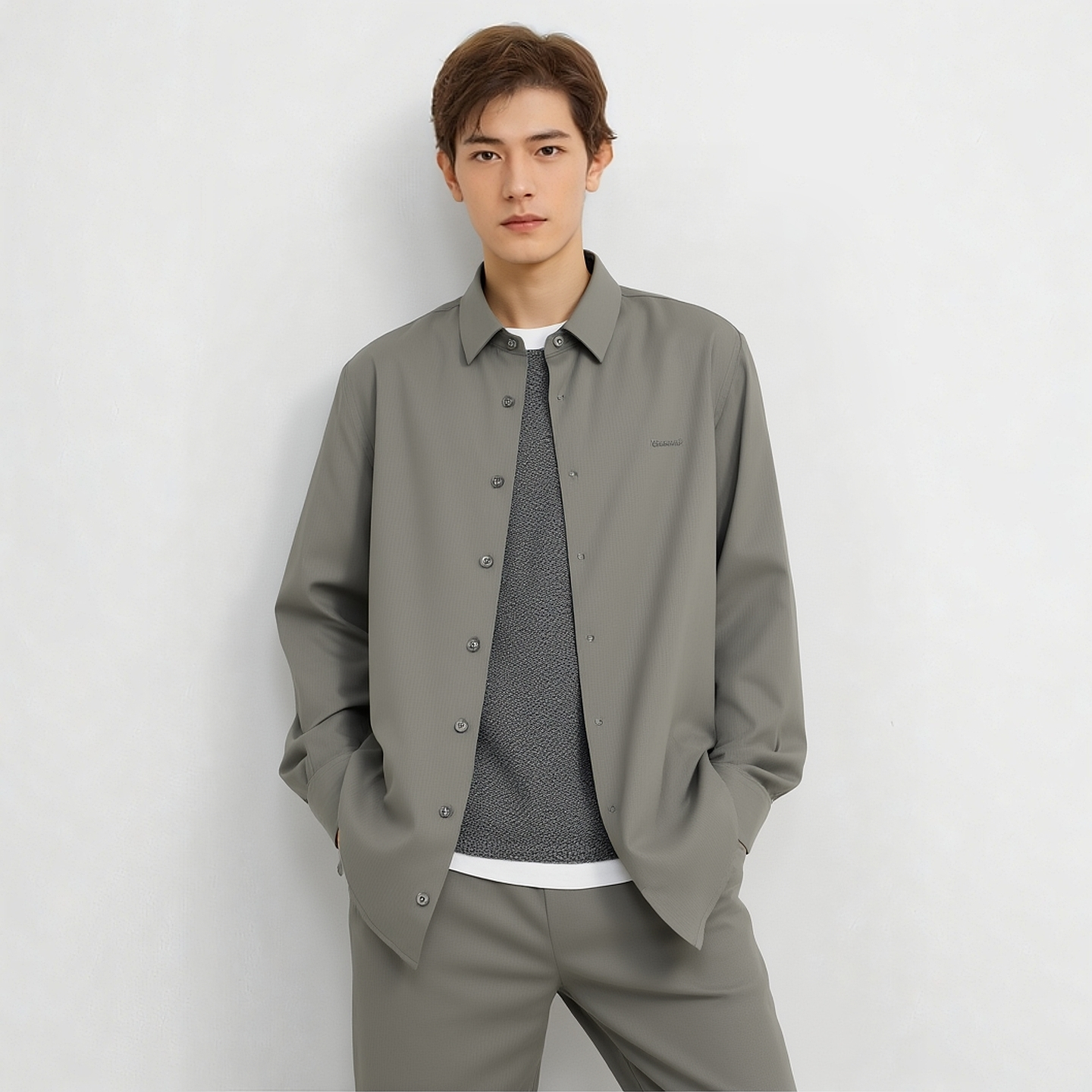S256074551爱登堡男装正品秋季新款商务休闲长袖衬衫