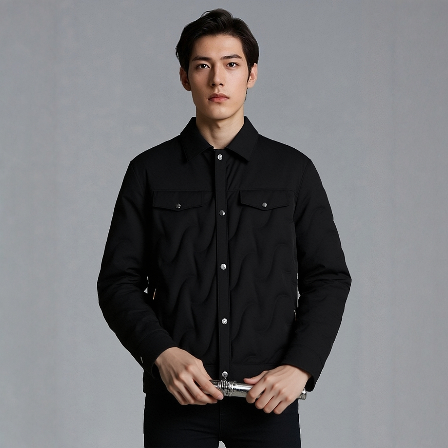 S254026502爱登堡男装2025新款商务翻领羽绒服外套休闲服