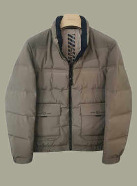 D234026360爱登堡男装2023新款商务立领白鸭绒羽绒服外套休闲服