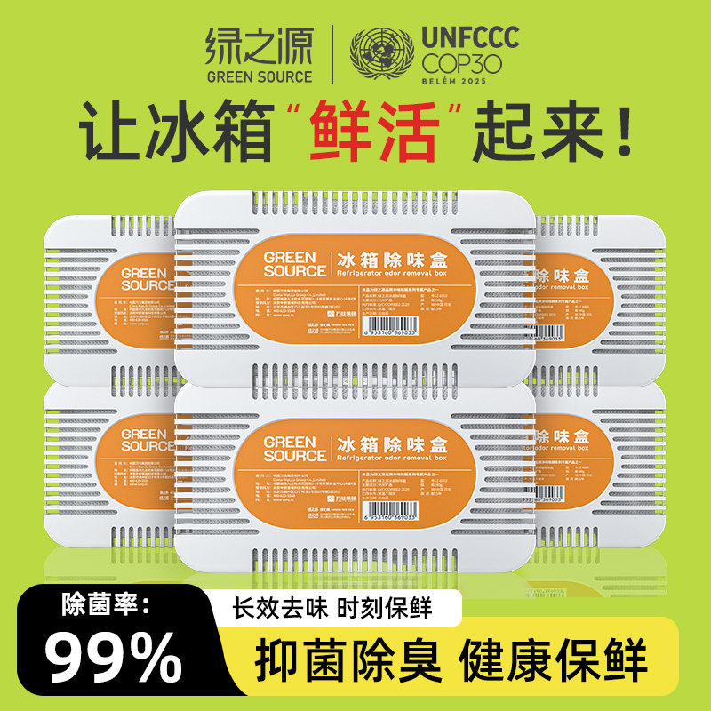 绿之源冰箱除味剂净化器活性炭包去吸除异味盒家用除臭剂祛味神器