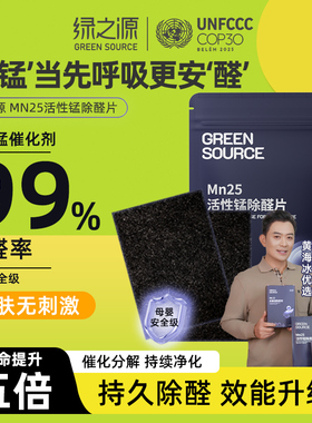 绿之源除甲醛活性锰Mn25分解片除醛片新房家用分解毡活性炭清除剂