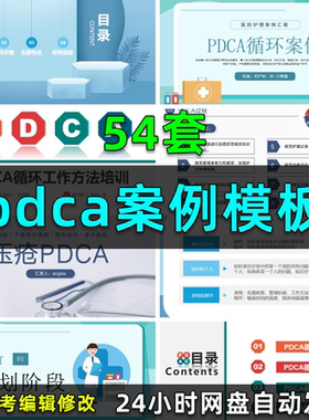 护理PDCA案例模板代制作医院持续质量改进QCC品管圈工作汇报PPT