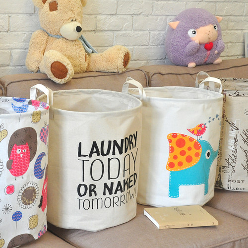 棉麻脏衣篮玩具收纳分类垃圾桶