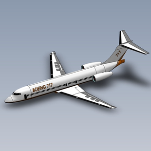 波音717-200飞机模型01200622三维图纸（SLDPRT文件格式）
