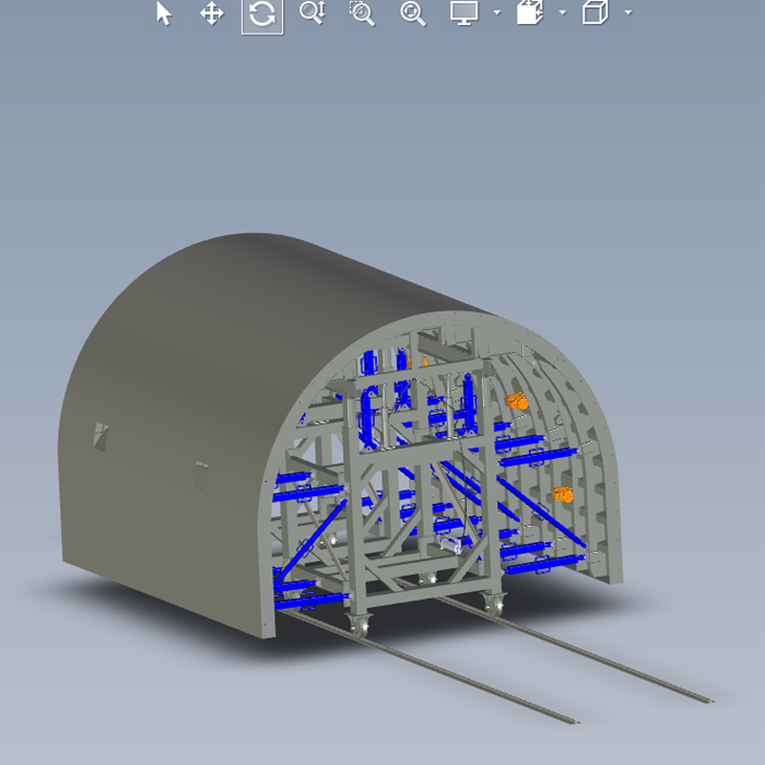 水电站隧道钢模台车模型02200629三维图纸（prt格式）