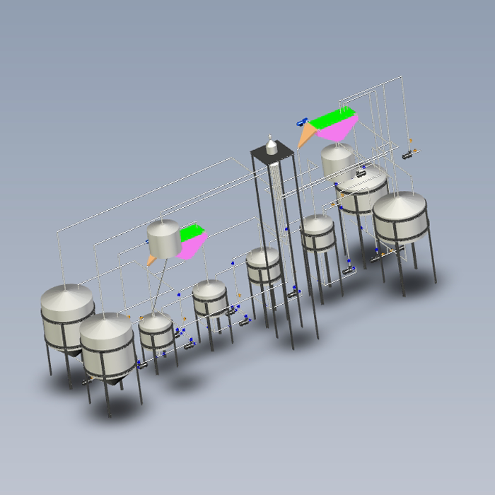 工业发酵罐试验装置模型01210111三维图纸(x-t格式)