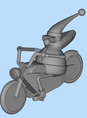 骑摩托车圣诞老人01200522三维图纸（STL格式）