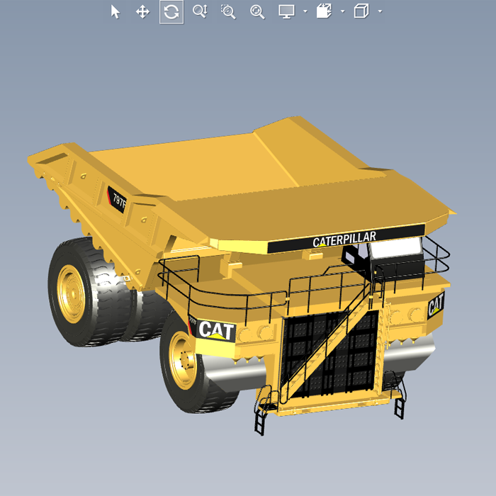 catia绘制卡特矿卡模型01200627三维图纸(igs/catpart文件格式)
