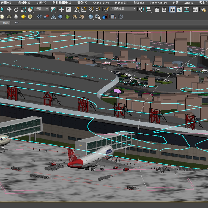 烟台朝水机场模型01200708三维图纸(3dmax格式)
