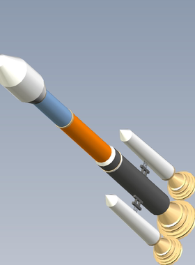 很简单的火箭模型01200702三维图纸（STP/CATPart格式）