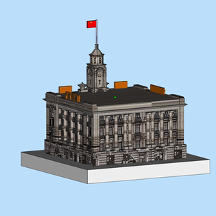 带贴图 ZBR OBJ格式 武汉江汉关模型04200903三维图纸