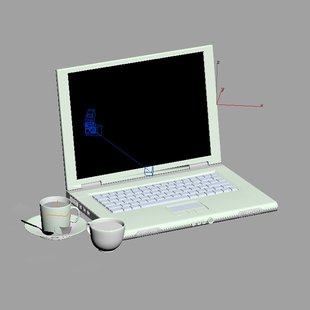3DMAX笔记本模型01200810三维图纸 obj格式 3DMAX