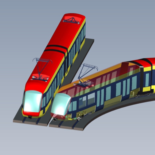 轻轨城市有轨电车模型01210130三维图纸(STP格式)