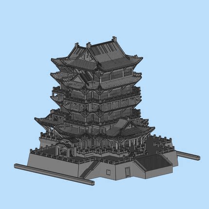 简易版滕王阁模型0120260624 三维图纸（STL格式）