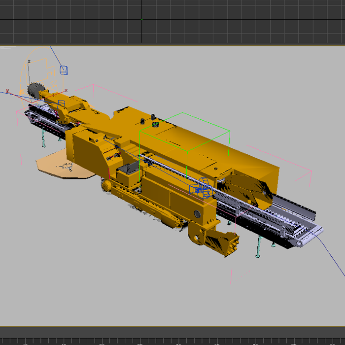 采煤掘进机模型01200630三维图纸(3dmax/obj格式)