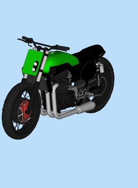 川崎GPZ1100摩托车模型01200523三维图纸（iges格式）