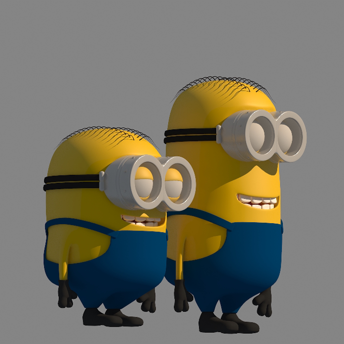 2个小黄人模型01200629三维图纸(3dmax/obj/stl格式)