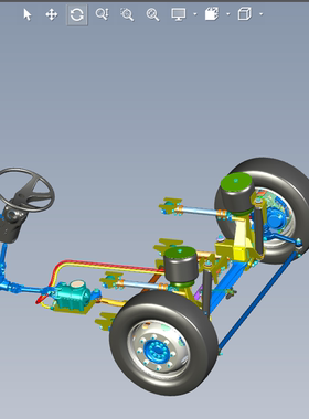 前悬架和转向底盘模型001200606三维图纸（STP格式）