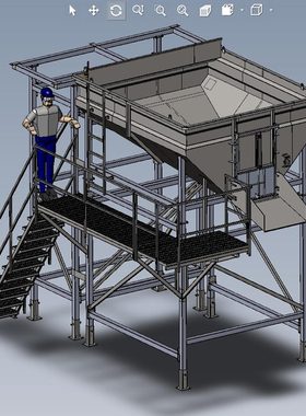 工业接收槽模型三维图纸01200519（SLDPRT文件格式）