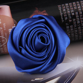 韩版 质感丝滑绸缎布艺玫瑰胸花胸针主持婚庆演出写真配礼服长裙