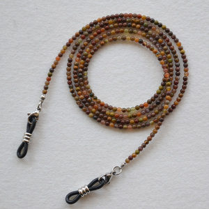 鸡血石小珠眼镜链挂链