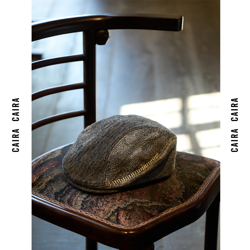 秋冬CAIRA鸭舌帽男女深浅拼接