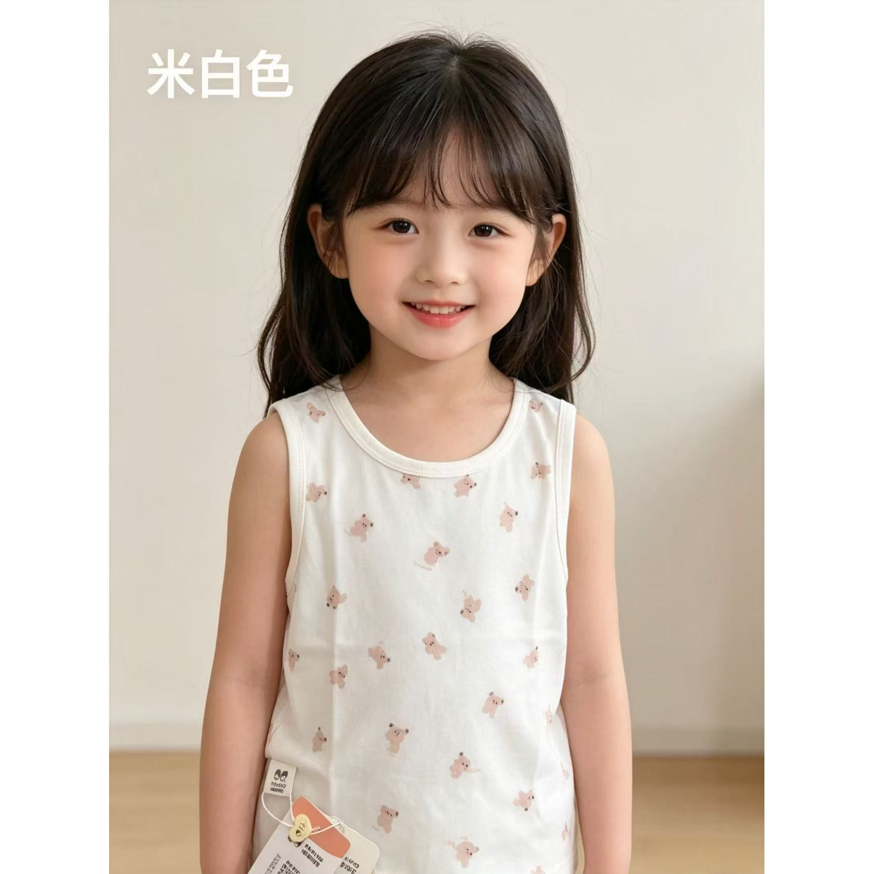 儿童装夏装瑁恩瑁爱夏季舒适凉爽弹力棉跨栏背心吊带