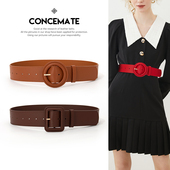 腰封大衣羽绒外搭显瘦皮带 真皮女腰带包扣简约百搭时尚 概美 新品