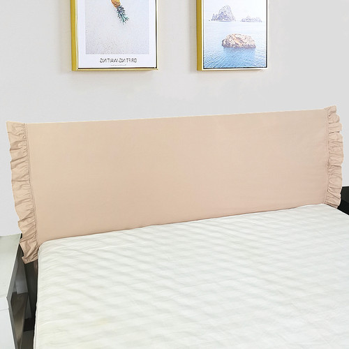 床头罩纯棉纯色夹棉系带侧包